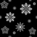 Seamless pattern with white snowflakes. Royalty Free Stock Photo