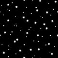 Seamless pattern of white snowflakes on a black background. Simple pattern for backdrops, wrapping paper and seasonal Royalty Free Stock Photo