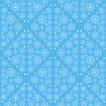 Seamless pattern of white snowflakes on a blue background. Vector illustration Royalty Free Stock Photo