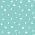 Seamless pattern, white snowflakes and stars on a blue background. Print, Christmas background, textile vector Royalty Free Stock Photo