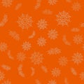 Seamless Pattern With White Spider Web on Orange Background Royalty Free Stock Photo