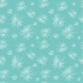 Seamless pattern: white spider webs on a blue background. Vector.