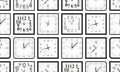 Seamless pattern with white Square wall clock