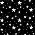 Seamless pattern with white star shaps