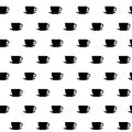 Seamless Pattern with White Tea or Coffee Cups on White