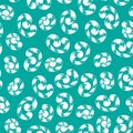 Seamless pattern of white whorls curlicues