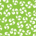 Seamless pattern of white whorls curlicues