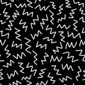 Seamless pattern. White zigzags on a black background. Art Texture Royalty Free Stock Photo