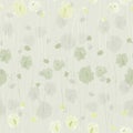 Seamless pattern of grey, green and yellow flowers on a green background. Floral background. Watercolor Royalty Free Stock Photo
