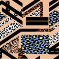 Leopard abstract pattern lines geometric style design Royalty Free Stock Photo