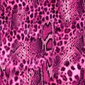 Seamless pattern wild Leopard and snake Skin design abstract