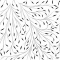 Seamless pattern with willow branches and leaves Royalty Free Stock Photo