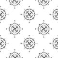 Seamless pattern windrose vintage