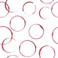 Seamless pattern with Wine stain circles