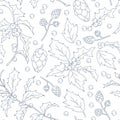 Seamless pattern with winter holiday decor elements isolated. Royalty Free Stock Photo