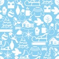 Seamless pattern with winter objects. Merry Christmas, Happy New Year holiday items and symbols Royalty Free Stock Photo