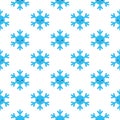 Seamless pattern of winter snowflakes, vector background. Repeated texture, surface, wrapping paper. Cute blue snow Royalty Free Stock Photo