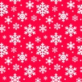 Seamless pattern of winter snowflakes, vector background. Repeated texture for surface Royalty Free Stock Photo