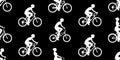 Seamless pattern with Women riding bicycles