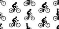 Seamless pattern with Women riding bicycles