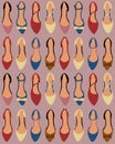 Seamless pattern with women`s shoes Royalty Free Stock Photo