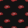 Seamless pattern with womens lips Royalty Free Stock Photo