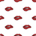 Seamless pattern with womens lips