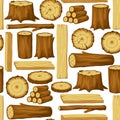 Seamless pattern with wood logs, trunks and planks. Background for forestry and lumber industry Royalty Free Stock Photo