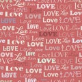 Seamless pattern with word love