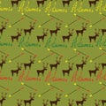 Vintage seamless pattern with stag and words and arrow
