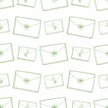 Seamless pattern with xmas envelops, Christmas and New Year postage background for winter holidays design.