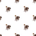 Seamless pattern of the year symbol, the brown bull. The concept of a happy Christmas