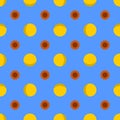 Seamless pattern yellow circle with nice shadow and pretty flat design color