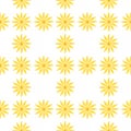 seamless pattern: yellow flowers against white Royalty Free Stock Photo