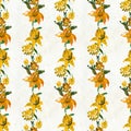 Seamless pattern with yellow flowers