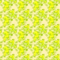 Seamless pattern with yellow green abstract shining squares on a pale background Royalty Free Stock Photo