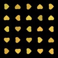 Seamless pattern of yellow hearts, black background with chocolate in a yellow heart wrapper. Pattern asymmetry and symmetry.