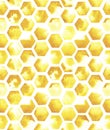 Seamless pattern with yellow honeycomb. abstract background with tiles of yellow paint spots on a white background. Royalty Free Stock Photo