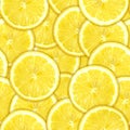 Seamless pattern of yellow lemon slices Royalty Free Stock Photo