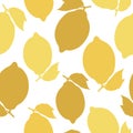 Seamless pattern with yellow lemons - illustration Royalty Free Stock Photo