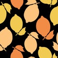 Seamless pattern with yellow lemons - illustration Royalty Free Stock Photo