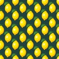 Seamless pattern with yellow lemons. Vector illustration Royalty Free Stock Photo