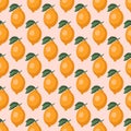 Seamless pattern with yellow lemons. Vector illustration Royalty Free Stock Photo
