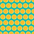 Seamless pattern with yellow lemons. Vector illustration Royalty Free Stock Photo
