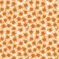 Seamless pattern with yellow orange daisies Royalty Free Stock Photo