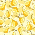 Seamless pattern of yellow pears. Seamless pattern for textiles, wallpaper, wrapping paper, backgrounds and decorations for the Royalty Free Stock Photo