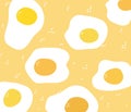 Seamless pattern of yellow yolk chicken egg. Royalty Free Stock Photo
