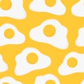 Seamless pattern of yellow yolk chicken egg. Vector in flat style Royalty Free Stock Photo
