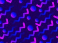 Seamless pattern with zigzags, purple gradient. Holographic geometric shapes,  retro style of the 80s. Vector Royalty Free Stock Photo