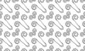 Seamless pattern for the zodiacal sign Aries from black and white zodiac doodles. Ethnic ram heads and astrological symbols hand-d Royalty Free Stock Photo